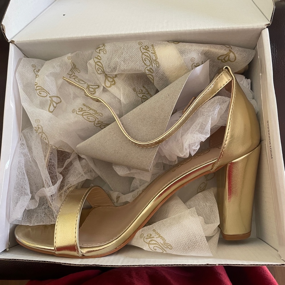 Women’s Gold Block Heels